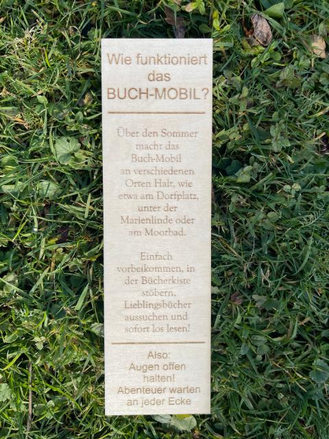 Schild Erklärung Buchmobil