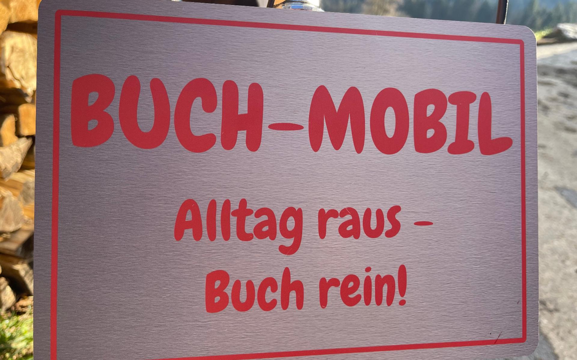 Fahrrad Schild Buch-Mobil