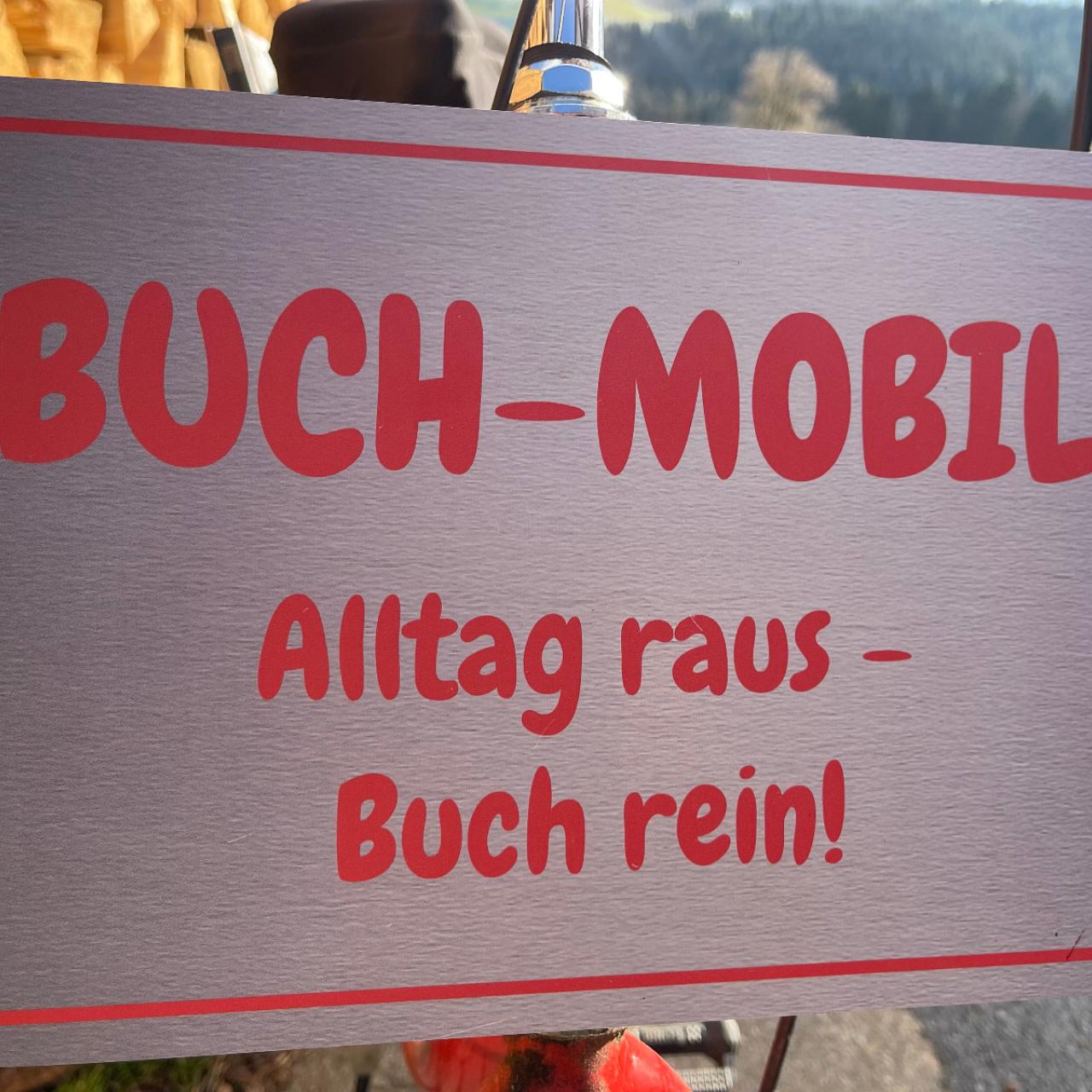 Fahrrad Schild Buch-Mobil